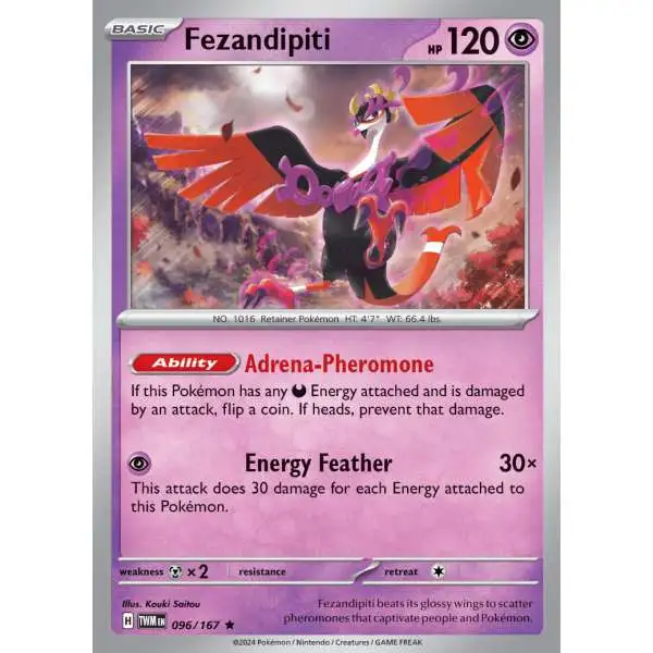 Pokemon Trading Card Game Twilight Masquerade Rare Fezandipiti #96