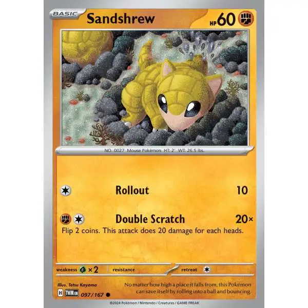 Pokemon Trading Card Game Twilight Masquerade Common Sandshrew #97