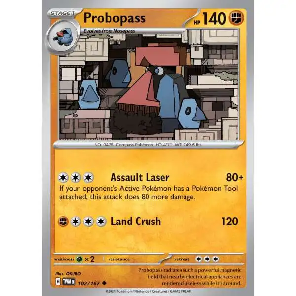 Pokemon Trading Card Game Twilight Masquerade Uncommon Probopass #102