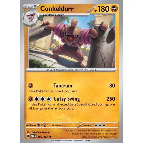 Pokemon Trading Card Game Twilight Masquerade Uncommon Conkeldurr #105