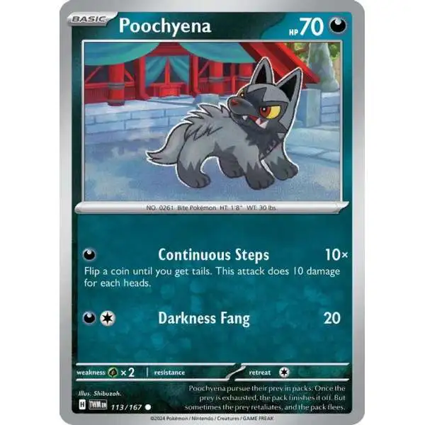 Pokemon Trading Card Game Twilight Masquerade Common Poochyena #113