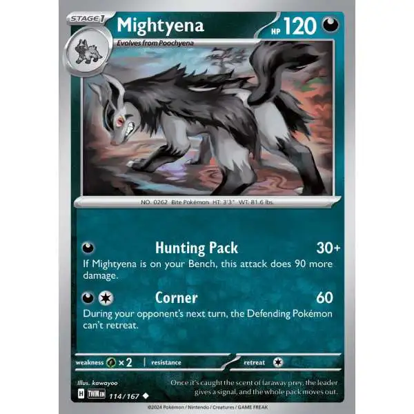 Pokemon Trading Card Game Scarlet & Violet Twilight Masquerade Uncommon Mightyena #114