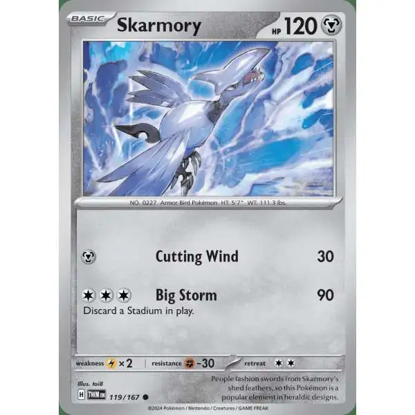 Pokemon Trading Card Game Twilight Masquerade Common Skarmory #119