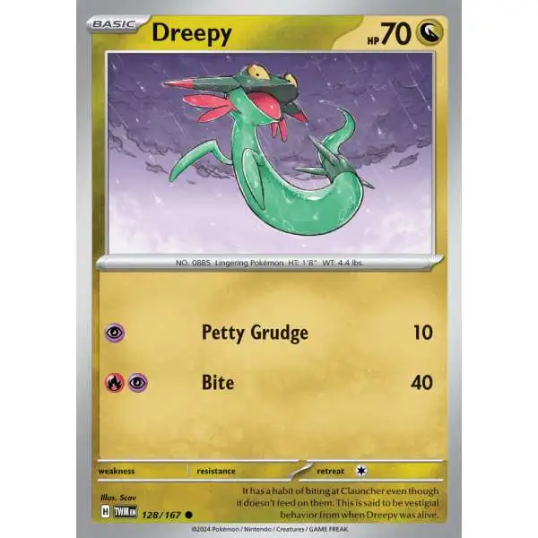 Pokemon Trading Card Game Scarlet & Violet Twilight Masquerade Common Dreepy #128