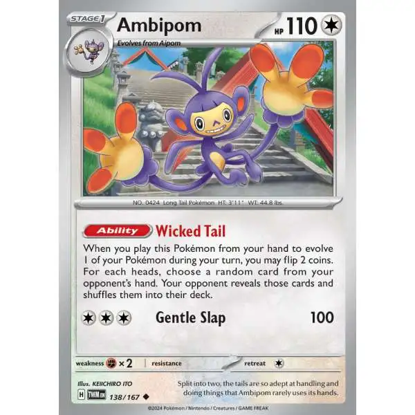Pokemon Trading Card Game Twilight Masquerade Uncommon Ambipom #138