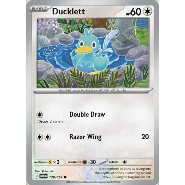 Pokemon Trading Card Game Twilight Masquerade Common Ducklett #139