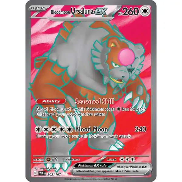 Pokemon Trading Card Game Scarlet & Violet Twilight Masquerade Ultra Rare Bloodmoon Ursaluna ex #202