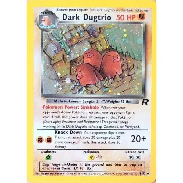 Pokemon Team Rocket Holo Rare Dark Dugtrio #6 [Lightly Played]