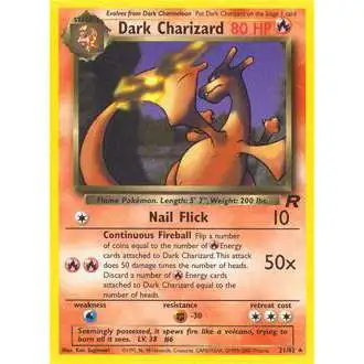 Pokemon Team Rocket Rare Dark Charizard #21 [Moderately Played]