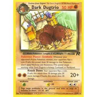 Pokemon Team Rocket Rare Dark Dugtrio #23 [Moderately Played]