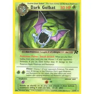 Pokemon Team Rocket Rare Dark Golbat #24 [1st Edition]