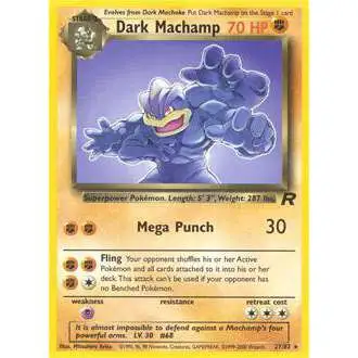 Pokemon Team Rocket Rare Dark Machamp #27 [Lightly Played]
