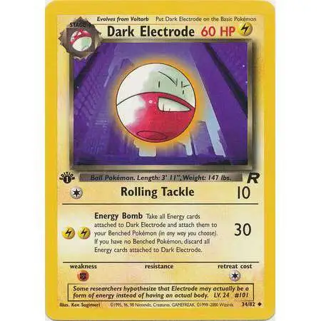 Pokemon Team Rocket Uncommon Dark Electrode #34 [1st Edition]