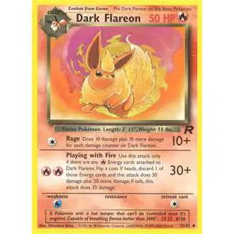 Pokemon Team Rocket Uncommon Dark Flareon #35 [Damaged]