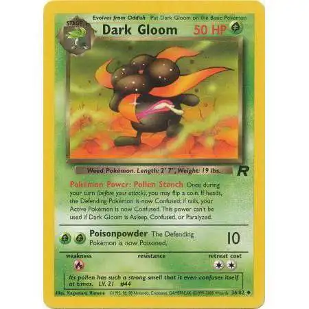Pokemon Team Rocket Uncommon Dark Gloom #36 [Moderately Played]