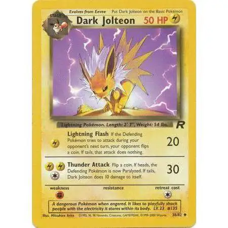 Pokemon Team Rocket Uncommon Dark Jolteon #38 [Moderately Played]