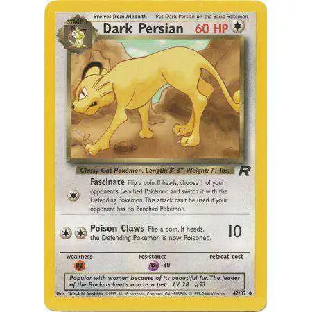 Pokemon Team Rocket Uncommon Dark Persian #42 [Moderately Played]