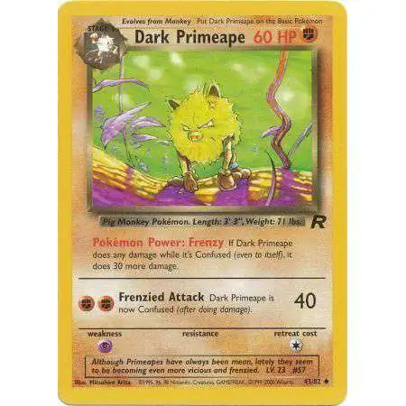 Pokemon Team Rocket Uncommon Dark Primeape #43 [Lightly Played]