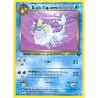 Pokemon Team Rocket Uncommon Dark Vaporeon #45