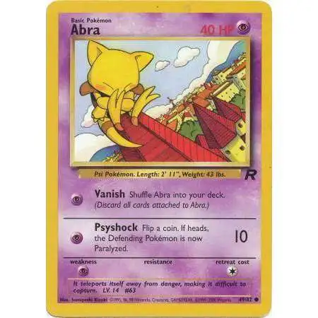 Pokemon Team Rocket Common Abra #49 [Damaged]