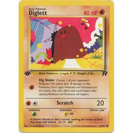 Pokemon Team Rocket Common Diglett #52 [1st Edition]