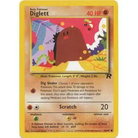 Pokemon Team Rocket Common Diglett #52 [Moderately Played]