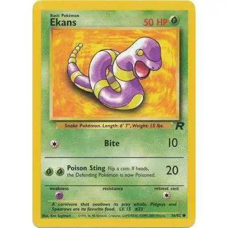 Pokemon Team Rocket Common Ekans #56 [Lightly Played]