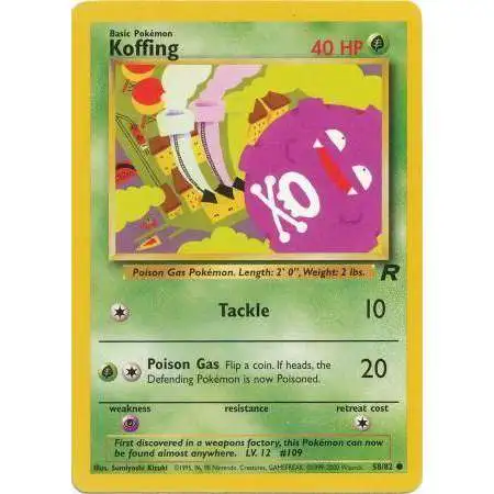 Pokemon Team Rocket Common Koffing #58 [Moderately Played]