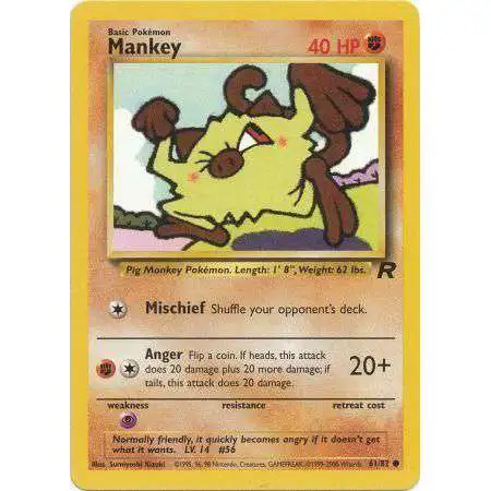Pokemon Team Rocket Common Mankey #61 [Lightly Played]