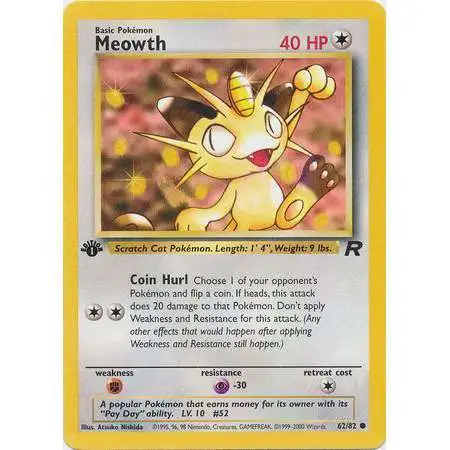 Pokemon Team Rocket Common Meowth #62 [1st Edition]