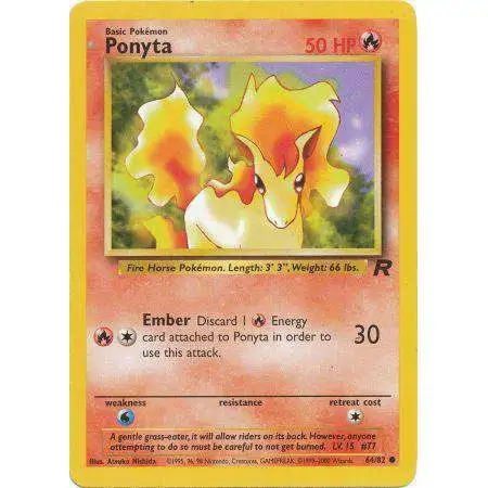 Pokemon Team Rocket Common Ponyta #64 [Damaged]