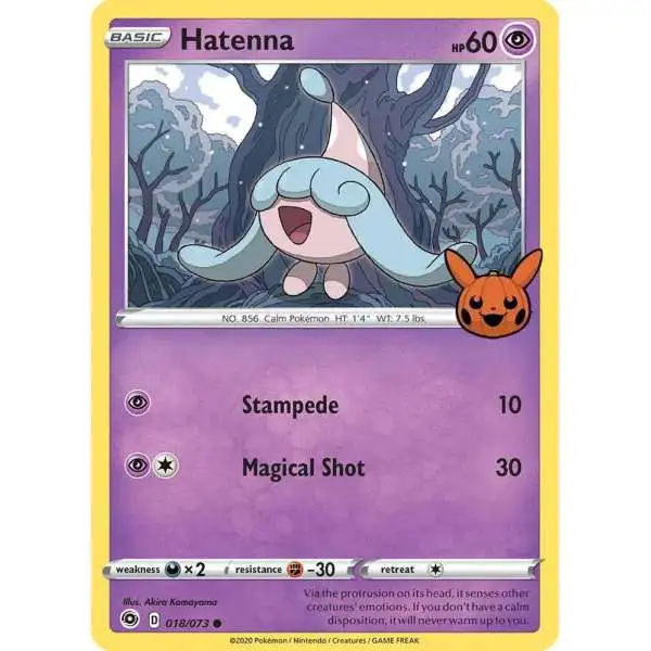 Pokemon Trading Card Game Trick or Trade 2022 Promo Hatenna #18
