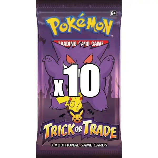 Pokemon 2022 Halloween Trick or Trade LOT of 10 BOOster Packs [3 Cards Per Pack (Great for Trick or Treating Hand Outs!)]