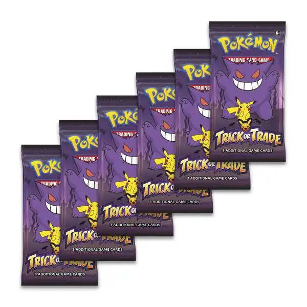 Pokemon 2022 Halloween Trick or Trade LOT of 6 BOOster Packs [3 Cards Per Pack (Great for Trick or Treating Hand Outs!)]