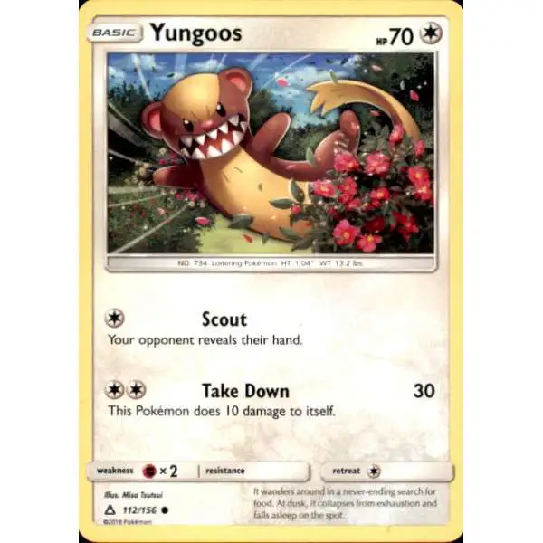 Pokemon Trading Card Game Sun & Moon Ultra Prism Common Yungoos #112