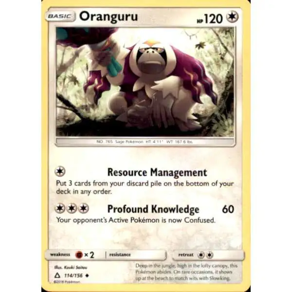 Pokemon Trading Card Game Sun & Moon Ultra Prism Uncommon Oranguru #114