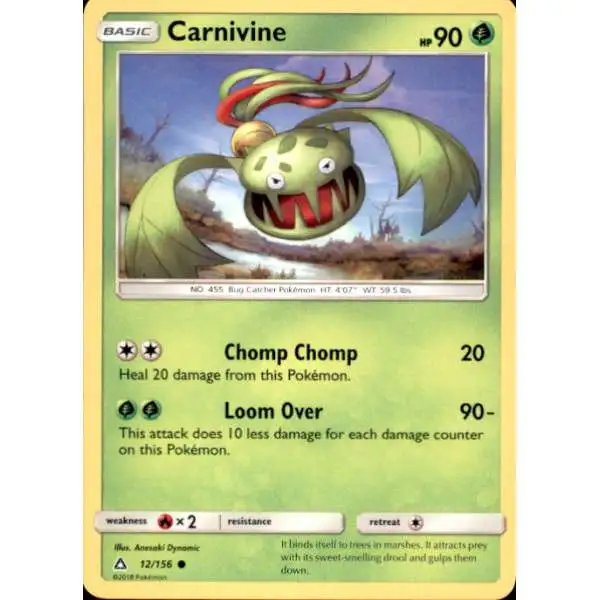 Pokemon Trading Card Game Sun & Moon Ultra Prism Common Carnivine #12