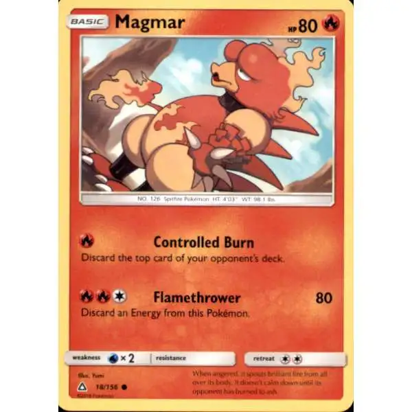 Pokemon Trading Card Game Sun & Moon Ultra Prism Common Magmar #18