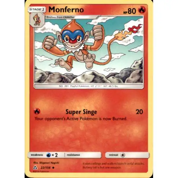 Pokemon Trading Card Game Sun & Moon Ultra Prism Uncommon Monferno #22