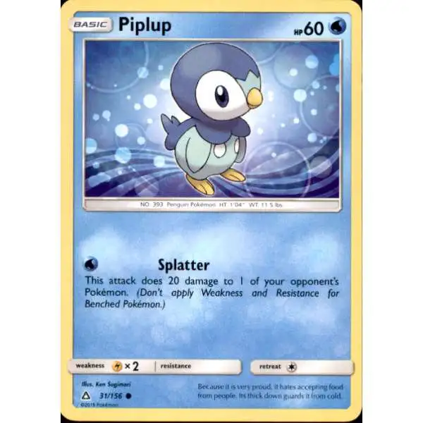 Pokemon Trading Card Game Sun & Moon Ultra Prism Common Piplup #31