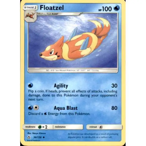 Pokemon Trading Card Game Sun & Moon Ultra Prism Uncommon Floatzel #36