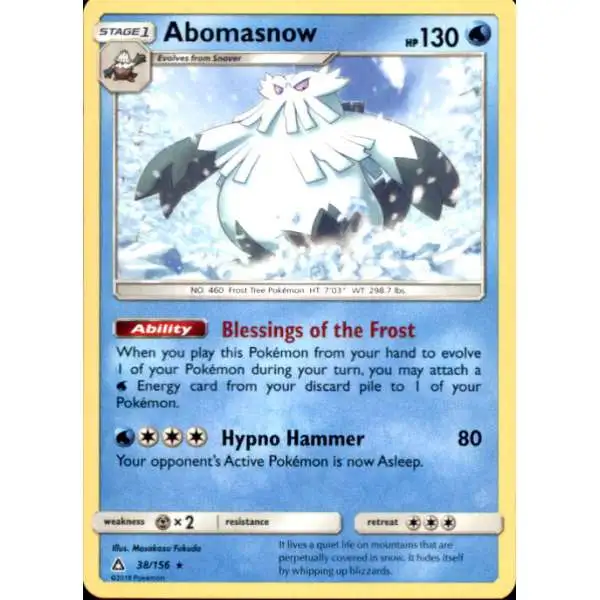 Pokemon Trading Card Game Sun & Moon Ultra Prism Rare Abomasnow #38
