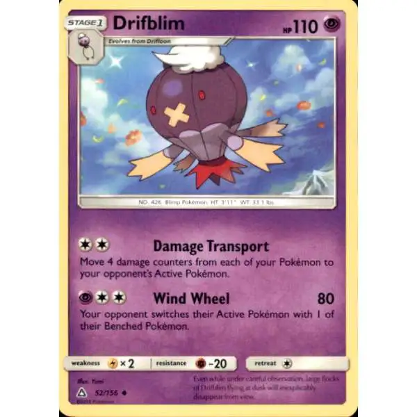 Pokemon Trading Card Game Sun & Moon Ultra Prism Uncommon Drifblim #52