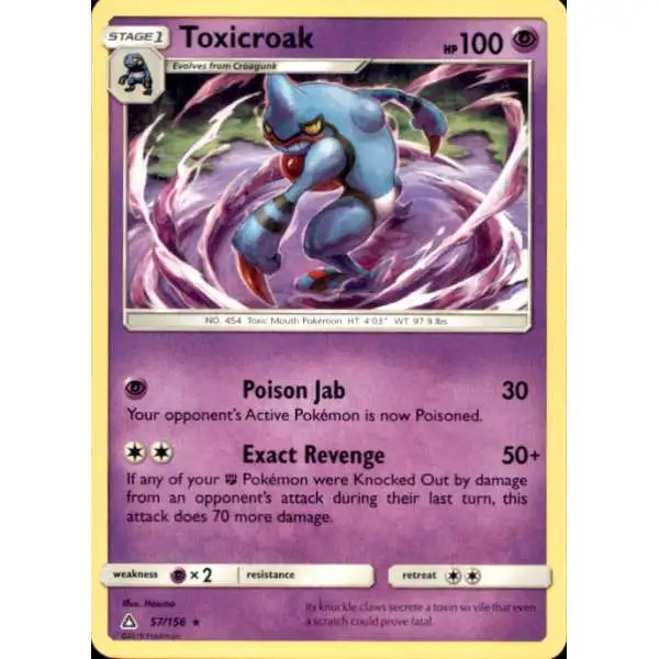 Pokemon Trading Card Game Sun & Moon Ultra Prism Rare Toxicroak #57