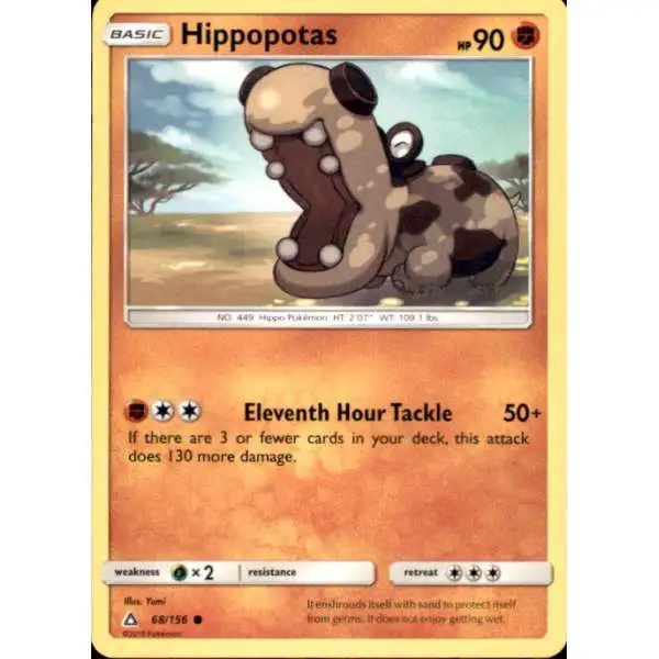 Pokemon Trading Card Game Sun & Moon Ultra Prism Common Hippopotas #68