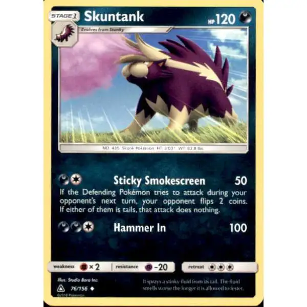 Pokemon Trading Card Game Sun & Moon Ultra Prism Uncommon Skuntank #76