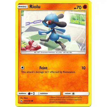 Pokemon Trading Card Game Sun & Moon Unbroken Bonds Common Riolu #102