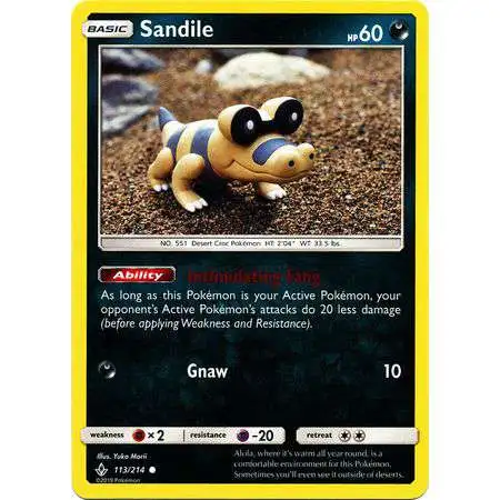 Pokemon Trading Card Game Sun & Moon Unbroken Bonds Common Sandile #113