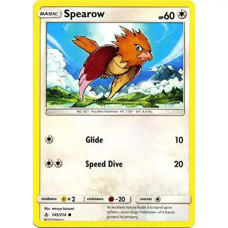 Pokemon Trading Card Game Sun & Moon Unbroken Bonds Common Spearow #145