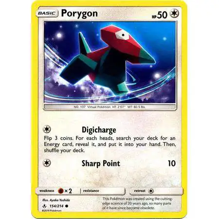 Pokemon Trading Card Game Sun & Moon Unbroken Bonds Common Porygon #154